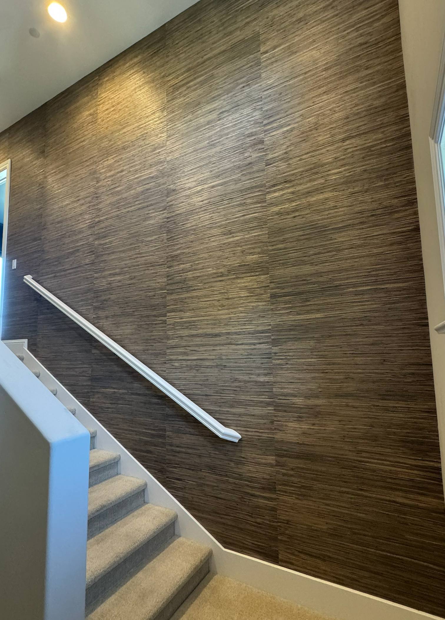 Grasscloth shading close-up